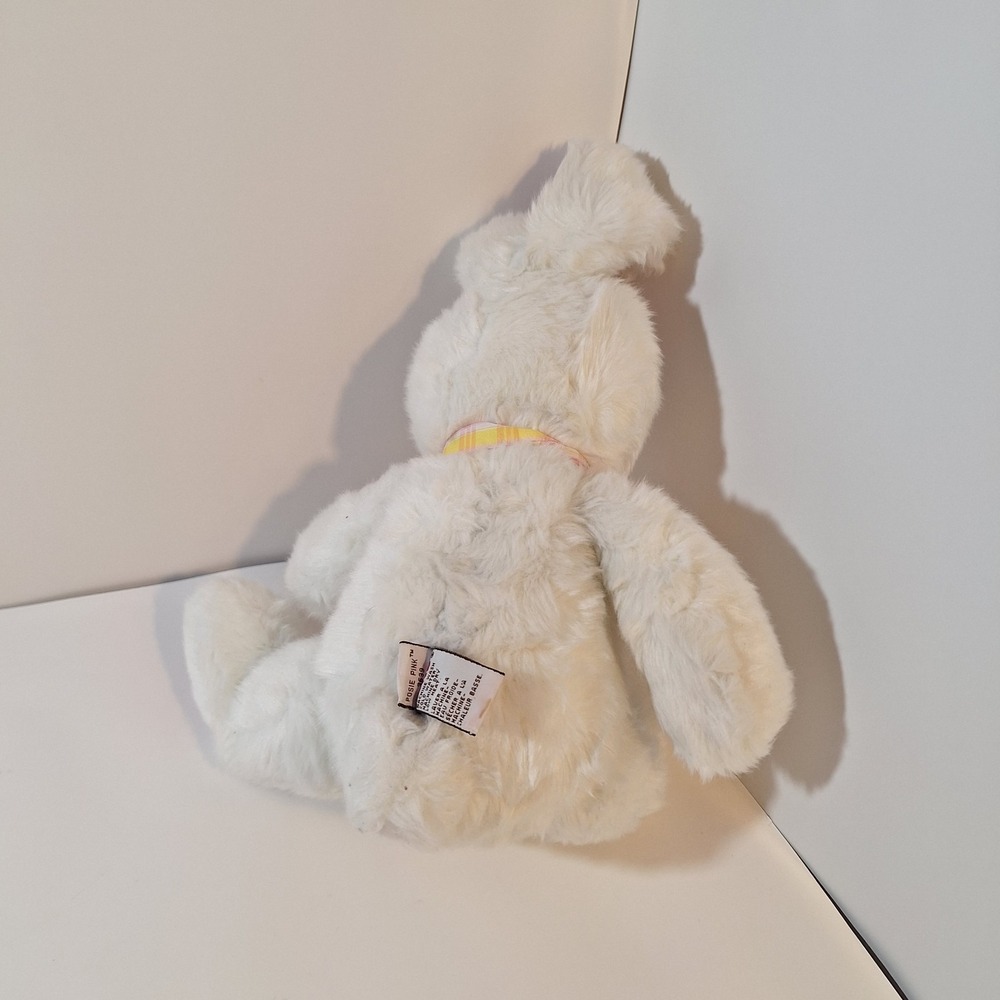 Gund Posie Pink White Bunny Rabbit Plush‎ Stuffed Animal With Plaid Bow - Picture 3 of 5